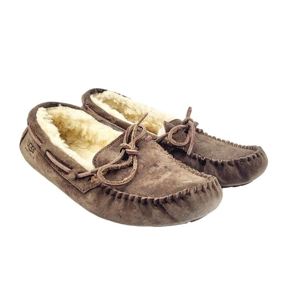UGG Womens‎ Brown Suede Slippers - Size 7